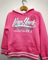 Meisjes sweater New York roze wit 98/104