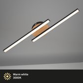 Briloner Leuchten - LED-plafondlamp, plafondlamp, 2 lampen, 12 watt, 960 lumen, 3.000 kelvin, houtzwart