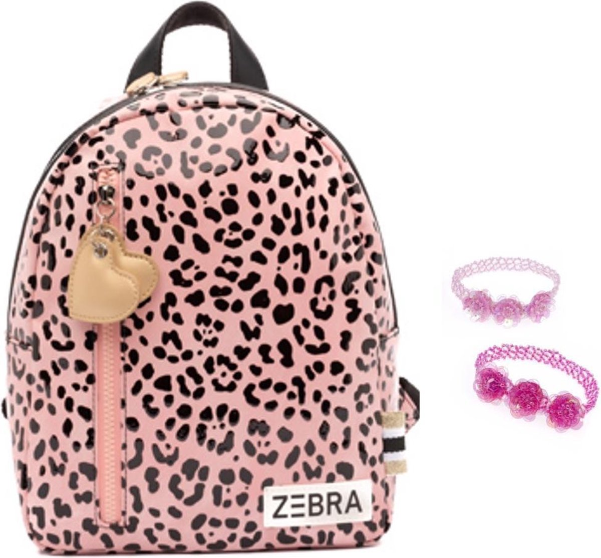 Zebra Trends Rugzak Pink Spot roze panter Rugtasje (s) + armbandje