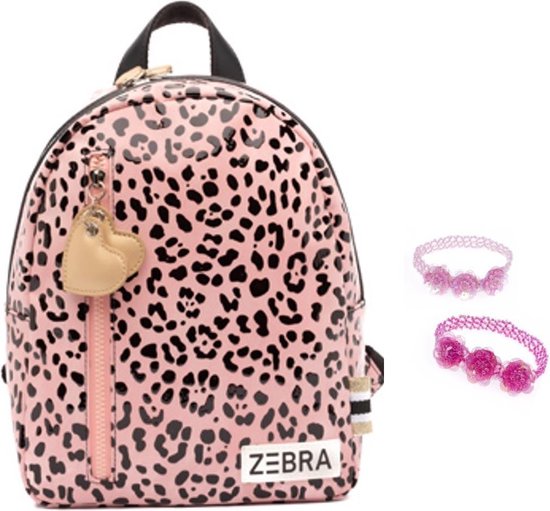 Zebra Trends Rugzak Pink Spot roze panter Rugtasje (s) + armbandje | bol.com