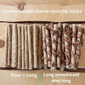 Aware Pet Products - Combo bundel 50 stuks dunne Munchy Stick - 12,5 cm - 2 variaties long - kauwstaafjes -