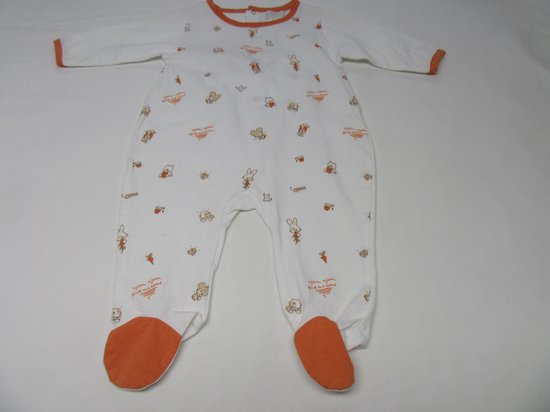wiplala , pyjama, unie , wit /orange , 6 maand 68