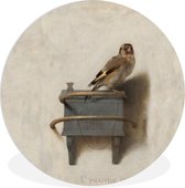 Wandcirkel - Muurcirkel Binnen - Vogel - Vintage - Puttertje - Oude Meester - Carel Fabritius - 60x60 cm - Slaapkamer decoratie - Accessoires - Wanddecoratie - Ronde Schilderijen