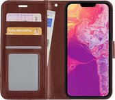 iPhone 13 Pro Max Hoesje Bookcase Kunstleer - iPhone 13 Pro Max Hoes Flip Case Book Cover - Bruin