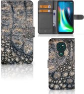 Housse en Cuir Etui de Protection pour Motorola Moto G9 Play | E7 Plus Portefeuille Crocodile Imprimer
