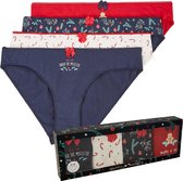 Happy Shorts Kerst Slips Dames 4-Pack D683 - Maat 36 - Onderbroek