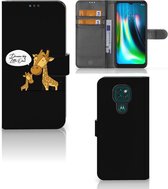 Téléphone Portable Couverture Standing pour Motorola Moto G9 Play | E7 Plus Coque Girafe