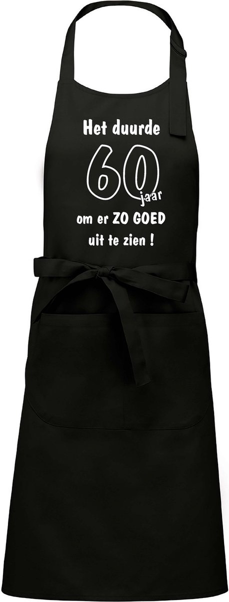 Mijncadeautje - Keukenschort - BBQ schort - Het duurde 60 jaar - zwart