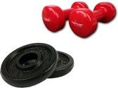 Tunturi - Fitness Set - Vinyl Dumbbell 2 x 3 kg - Halterschijven 2 x 0,5 kg