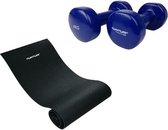 Tunturi - Fitness Set - Vinyl Dumbbell 2 x 4 kg  - Fitnessmat 160 x 60 x 0,7 cm