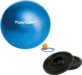 Tunturi - Fitness Set - Halterschijven 2 x 0,5 kg - Gymball Blauw 75 cm