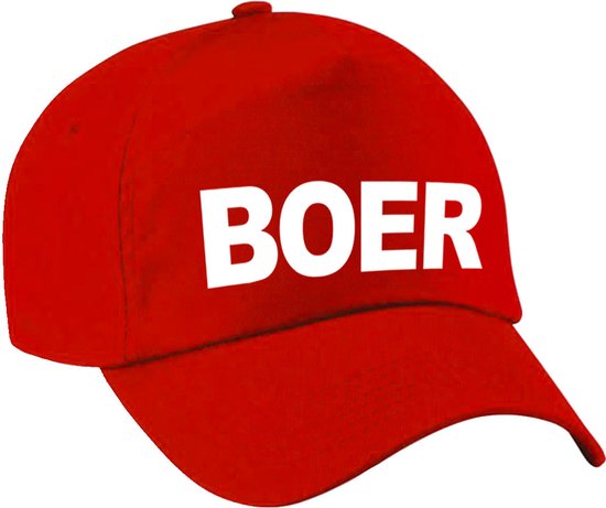 Boeren verkleed petje - rood - voor jongens - verkleed baseball cap - carnaval hoedje - voor bij je kostuum