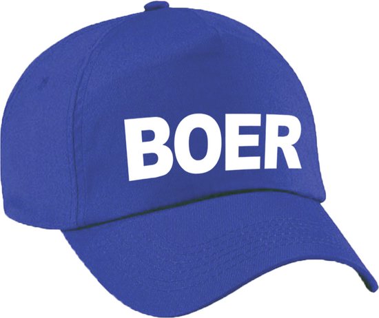 Boeren verkleed petje - blauw - voor jongens - verkleed baseball cap - carnaval hoedje - voor bij je kostuum