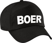 Boer verkleed pet zwart voor jongens - boeren baseball cap - carnaval verkleedaccessoire voor kostuum