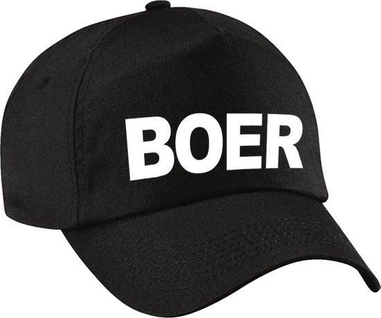 Boeren verkleed petje - zwart - voor jongens - verkleed baseball cap - carnaval hoedje - voor bij je kostuum