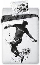 Voetbal Dekbedovertrek Pass - Eenpersoons - 140 x 200 cm - Katoen