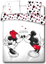Disney Minnie Mouse Dekbedovertrek Love - Tweepersoons - 200 x 200 cm - Wit