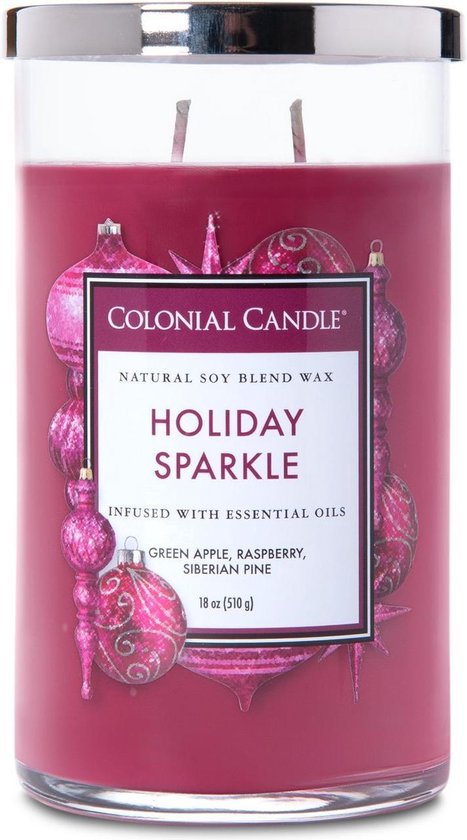 Colonial Candle – Classic Cylinder Holiday Sparkle - 538 grammes