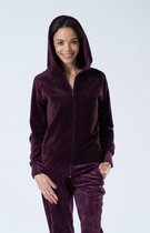 Belmanetti Huispak Dames Volwassenen Bamboo Katoen Velours Fleece | Joggingpak Dames | Trainingspak Dames | Lange Mouw Lange Broek | Aspen Bamboo 3504/377 Dark Magenta 44