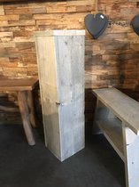Zuil- sokkel - pilaar hout-  Hoogte 80 cm H x 23 cm B  steigerhout - plantenzuil - zuil voor beelden - binnen/buiten