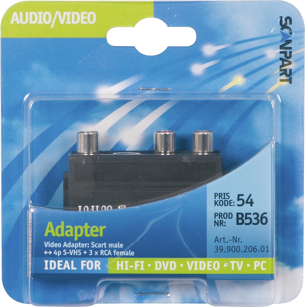 Scanpart Scart AV adapter - Geschikt voor verbinden DVD speler of video recorder - Met schakelaar - Scanpart