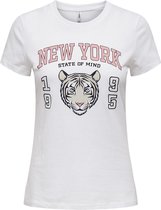 Only T-shirt Onlcolleen Life Fit S/s Top Box Jrs 15245199 Bright White/new York Dames Maat - XS