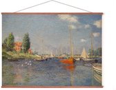 Poster In Posterhanger - Boats at Argenteuil - 50x70 cm - Kader Hout - Ophangsysteem - Monet - Kunst - Natuur - Impressionisme