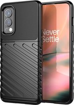 OnePlus Nord 2 Hoesje - Mobigear - Groove Serie - TPU Backcover - Zwart - Hoesje Geschikt Voor OnePlus Nord 2