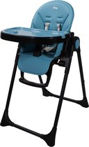 Ding Laze Kinderstoel - Blauw - Inklapbaar - Incl. tafelblad en veiligheidsriempje