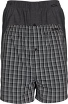 SCHIESSER Cotton Essentials boxershorts wijd (2-pack) - klassiek katoen - zwart en geruit - Maat: XL