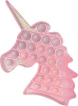 Roze / zilver glow in the dark - Pop-It Unicorn - Eenhoorn - Regenboog - Unicorn - Popit -