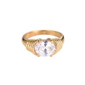 Diamant Ring - Dottilove - 14K Goud Verguld - Maat 16