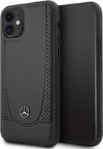 iPhone 11/XR Backcase hoesje - Mercedes-Benz - Effen Zwart - Leer