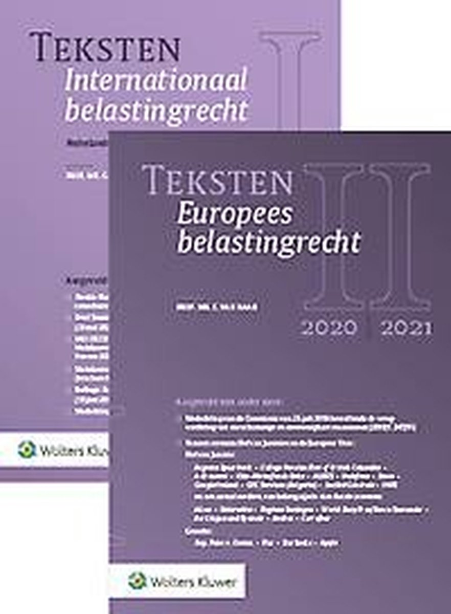 Teksten Internationaal & Europees belastingrecht 2020/2021 - Wolters Kluwer Nederland B.V.