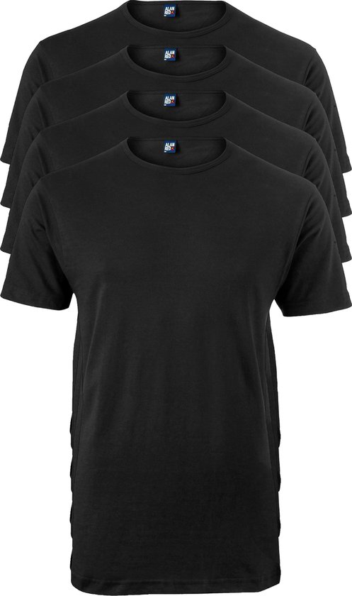 ALAN RED T-shirts Ottawa (4-pack) - O-hals stretch - zwart - Maat: XL