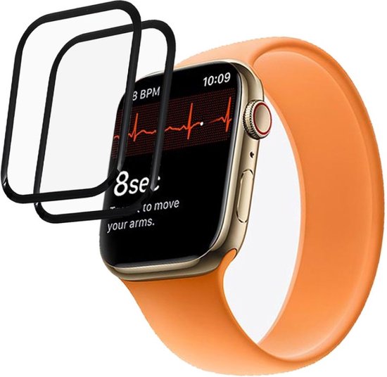 Screenprotector 3D Folie Zwart (2Pack) Geschikt voor Apple Watch 7 / 8