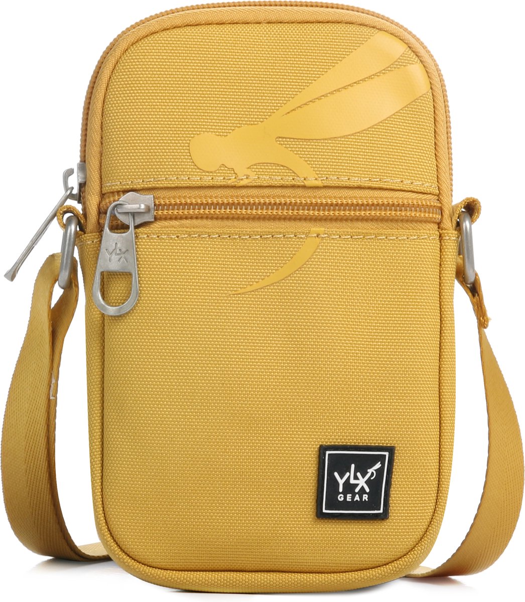 YLX Juss Crossbody Bag. Oker geel.  Recycled Rpet materiaal. Eco-friendly. Telefoontas. Dames, heren, jongens, meisjes, vrouwen, mannen, middelbare scholieren, tieners - YLX travel gear