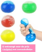Stressbal met sneeuwballetjes -1 exemplaar - 7 cm - Voor de hand - fidget toys - Voor  kinderen