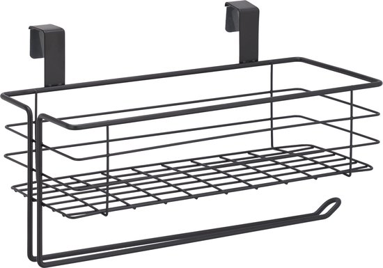 Ruimtebesparende Kastorganizer UISEBRT Hangmand Set Van 2 - Zwart Metaal, Voor Kast, Keuken, Badkamer, Geen Montage UISEBRT Hangende Manden