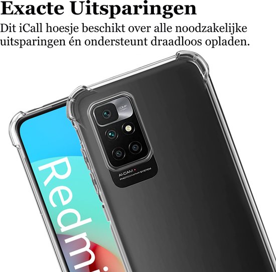 Étui pour Xiaomi Redmi 10 - Étui antichoc à dos transparent