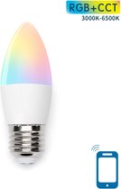 Kaarslamp E27 WiFi RGB+CCT 3000K-6500K | RGB - warmwit - daglichtwit - LED 7W=42W gloeilamp