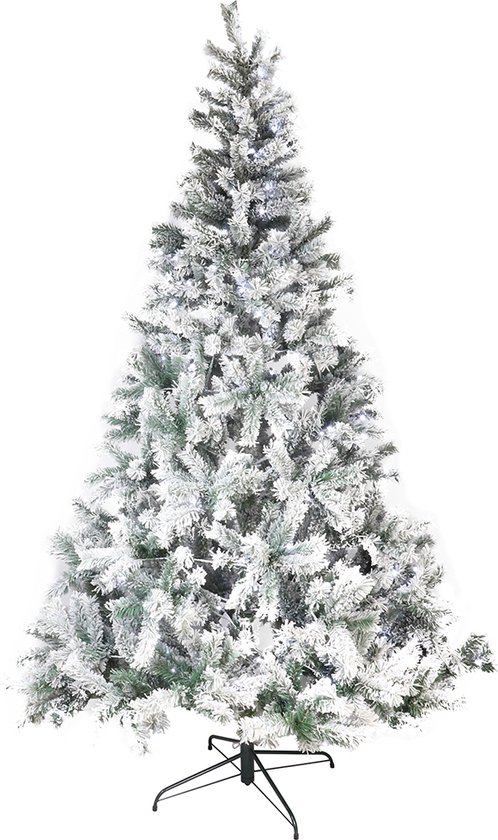 Kerstboom Victoria Sneeuw + Led Verlichting 150Cm
