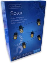 Lumineo | Lichtsnoer | Zwart | Solar | 6 Lampen | Real Flame Effect | Brandtijd: 6u | Automatisch Aan |  Tuinverlichting op zonne-energie | Buitenverlichting LED | Solar lamp | Tuinlampen op zonne-energie