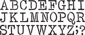 Delta stencil mania x1 typewriter alphabet 5cm.Delta stencil mania x1 typewriter alphabet 5cm.