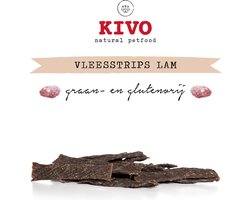 Kivo Petfood Hondensnack Vleesstrips Lam 125 gram - Graanvrij en Glutenvrij
