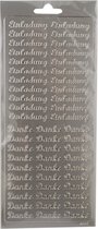 Vaessen Creative Sticker - 10x23cm - 10st - zilver Danke - Einladung