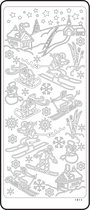 Vaessen Creative Sticker - 10x23cm - 10st - zilver kersttafereel