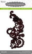 Die cut stencil floral swirl 144x70mm