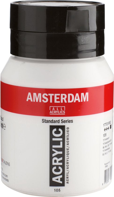 Amsterdam Standard Acrylverf 500ml 105 Titaanwit - Amsterdam