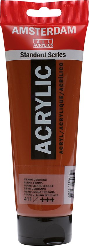 Amsterdam Acrylverf tube #411 Sienna Gebrand, 250 ml.